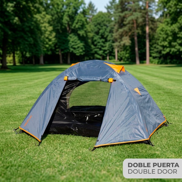 Tenda cinza com porta dupla 210x140x110 cm | Distria