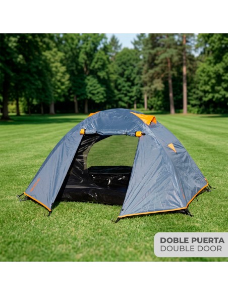Tenda cinza com porta dupla 210x140x110 cm | Distria