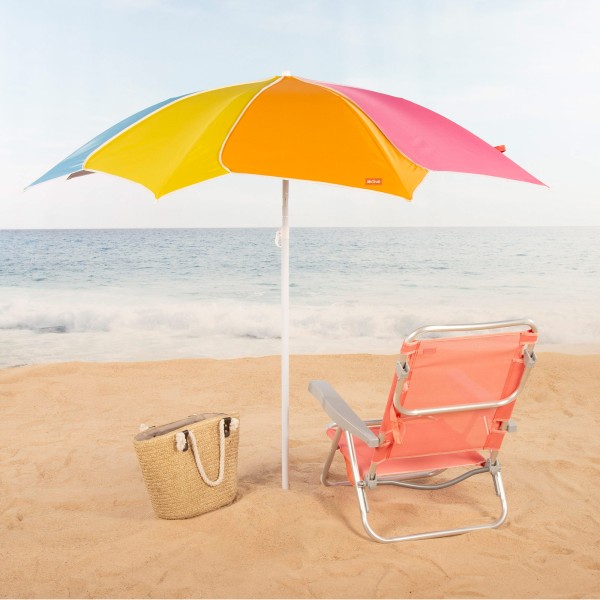 Guarda-sol praia multicolorido inclinável 180 cm UV50 Aktive | Distria