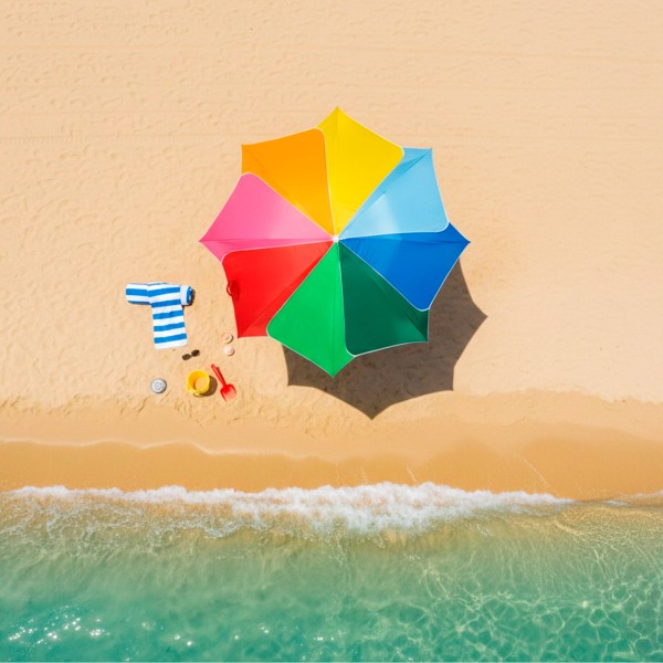 Guarda-sol praia multicolorido inclinável 180 cm UV50 Aktive | Distria