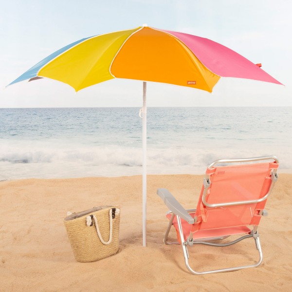 Guarda-sol de praia multicolorido Ø200 cm UV50 Aktive | Distria