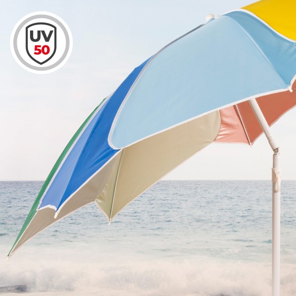 Guarda-sol de praia multicolorido Ø200 cm UV50 Aktive | Distria