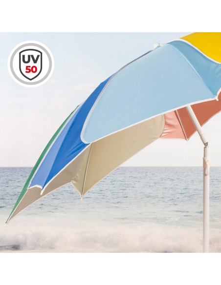 Guarda-sol de praia multicolorido Ø200 cm UV50 Aktive | Distria