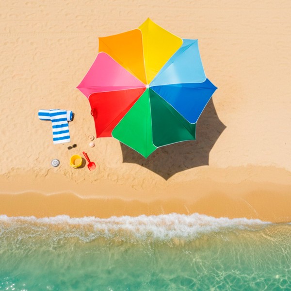 Guarda-sol de praia multicolorido Ø200 cm UV50 Aktive | Distria