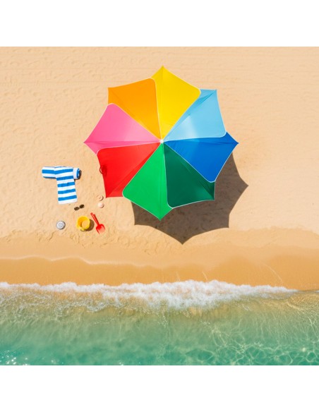 Guarda-sol de praia multicolorido Ø200 cm UV50 Aktive | Distria