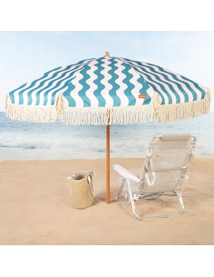 Aktive Guarda-sol de praia 200 cm com ondas e franjas | Distria 2