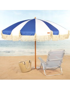 Aktive Guarda-sol de praia 200 cm náutico com franjas | Distria 2