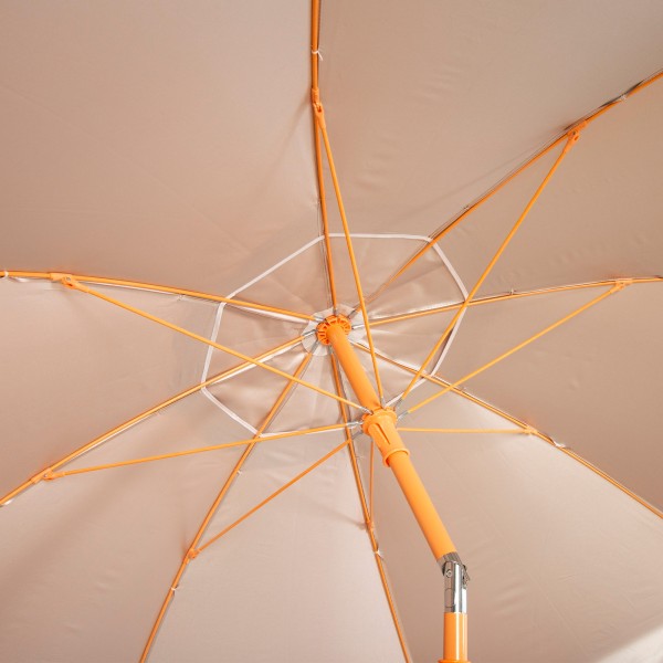 Guarda-sol de praia Ø220 cm laranja ventilado UV50 Aktive | Distria