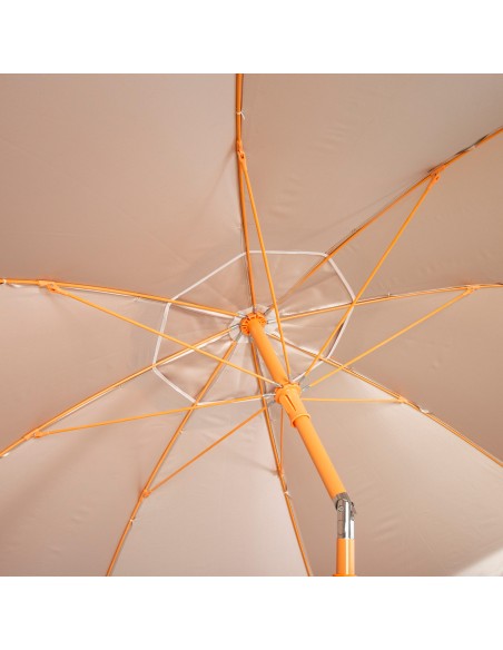 Guarda-sol de praia Ø220 cm laranja ventilado UV50 Aktive | Distria