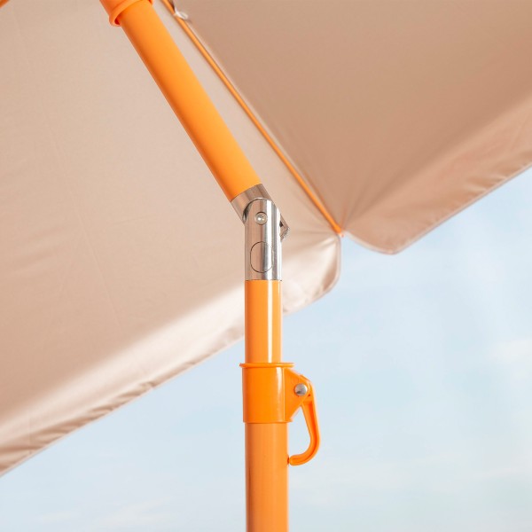 Guarda-sol de praia Ø220 cm laranja ventilado UV50 Aktive | Distria