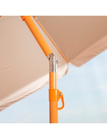 Guarda-sol de praia Ø220 cm laranja ventilado UV50 Aktive | Distria