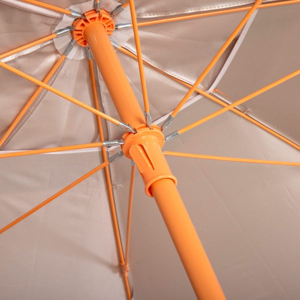 Guarda-sol de praia Ø220 cm laranja ventilado UV50 Aktive | Distria