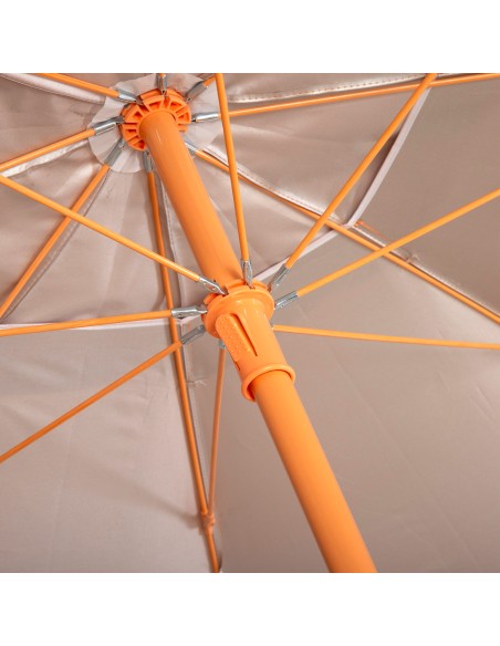 Guarda-sol de praia Ø220 cm laranja ventilado UV50 Aktive | Distria