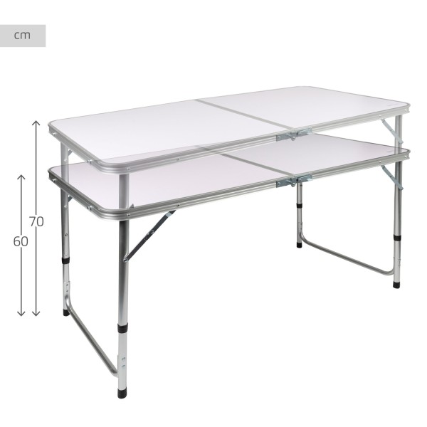 Mesa dobrável ajustável em altura com bancos | Distria