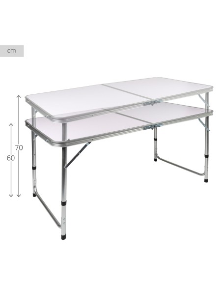 Mesa dobrável ajustável em altura com bancos | Distria