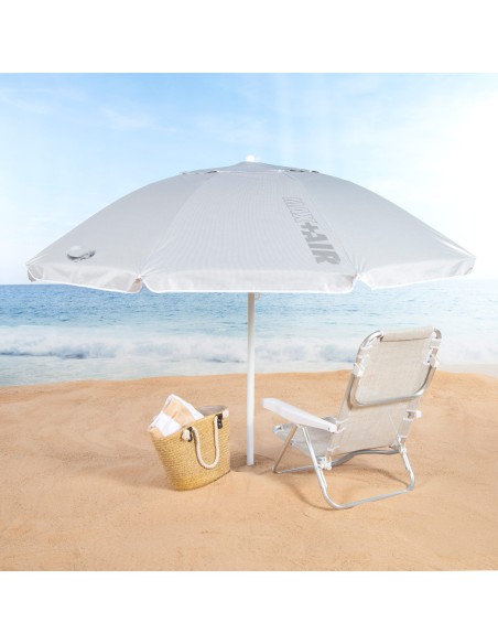 Guarda-sol de praia cinza D200 cm UV50 Aktive | Distria