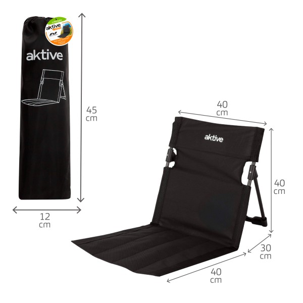 Aktive Cadeira de chão dobrável com encosto ajustável e capa | Distria