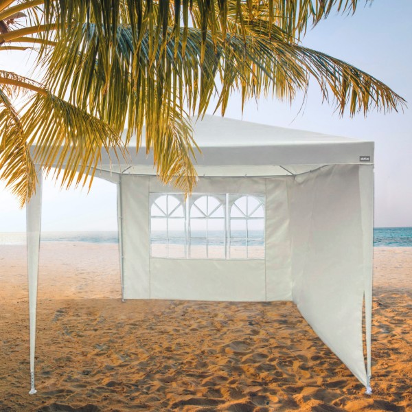 Gazebo de jardim em poliéster branco | Distria