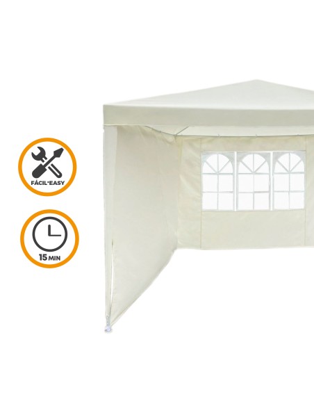 Gazebo de jardim em poliéster branco | Distria