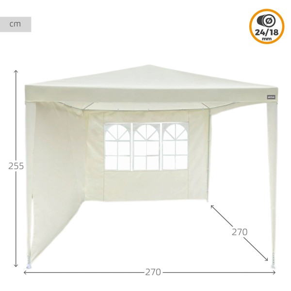Gazebo de jardim em poliéster branco | Distria