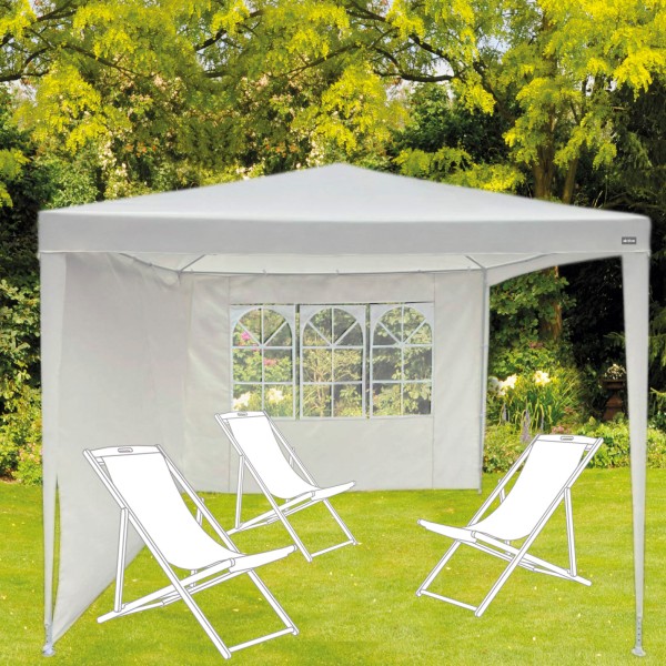 Gazebo de jardim em poliéster branco | Distria