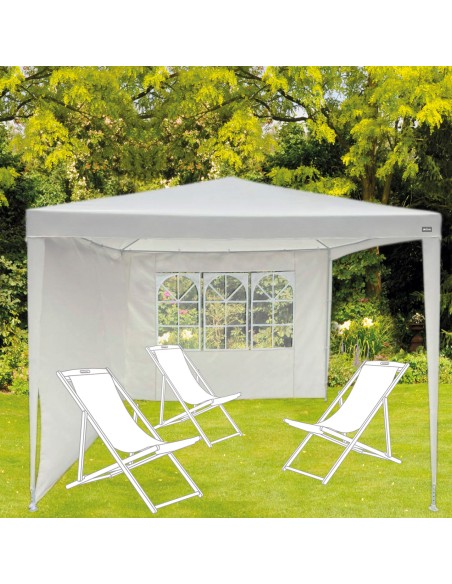 Gazebo de jardim em poliéster branco | Distria