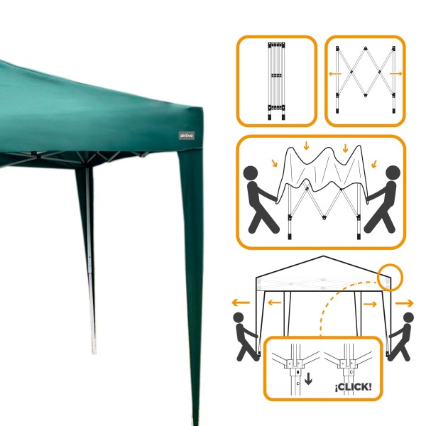 Gazebo de jardim dobrável 3x3m | Distria