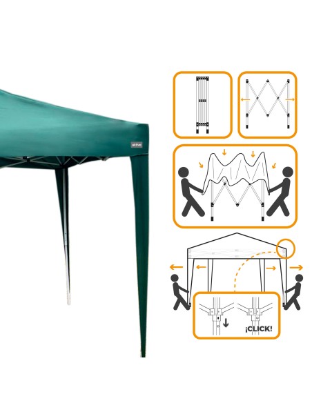 Gazebo de jardim dobrável 3x3m | Distria