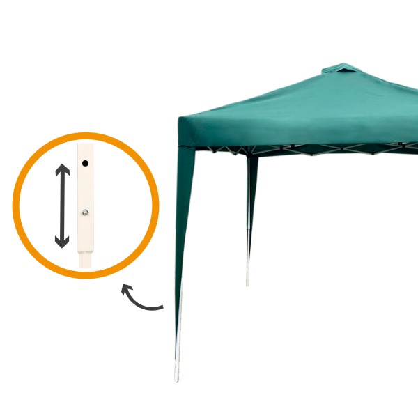 Gazebo de jardim dobrável 3x3m | Distria