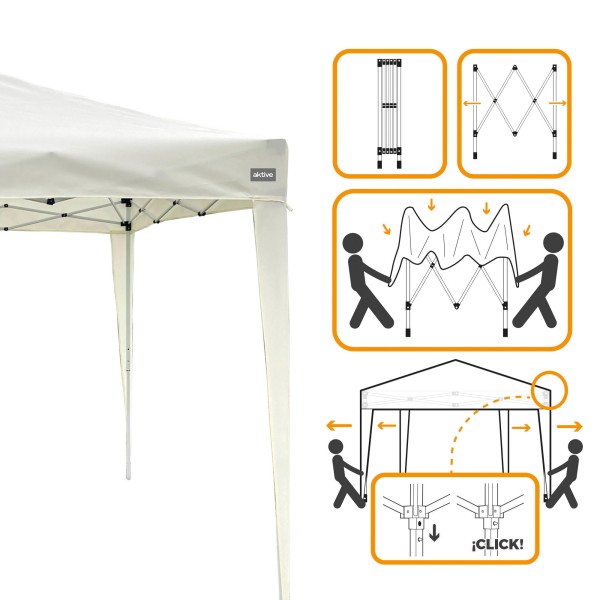 Gazebo de jardim dobrável de 3x3 m | Distria