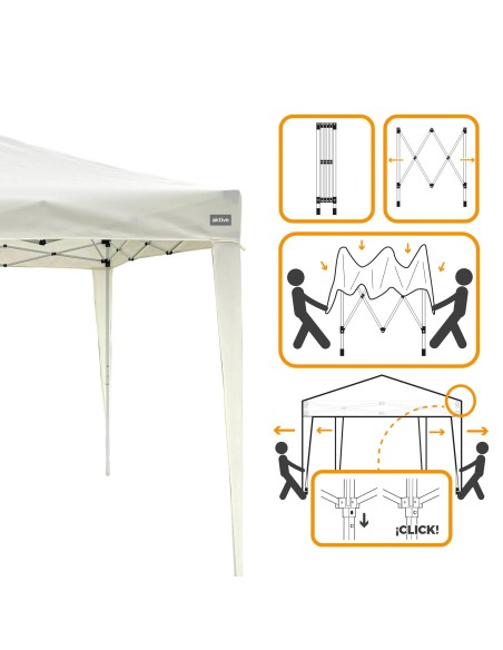 Gazebo de jardim dobrável de 3x3 m | Distria