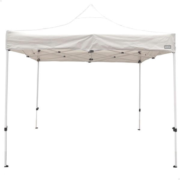Gazebo dobrável e regulável em altura em branco | Distria