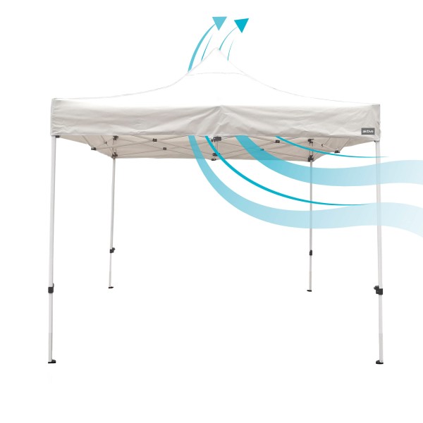 Gazebo dobrável e regulável em altura em branco | Distria