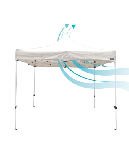 Gazebo dobrável e regulável em altura em branco | Distria