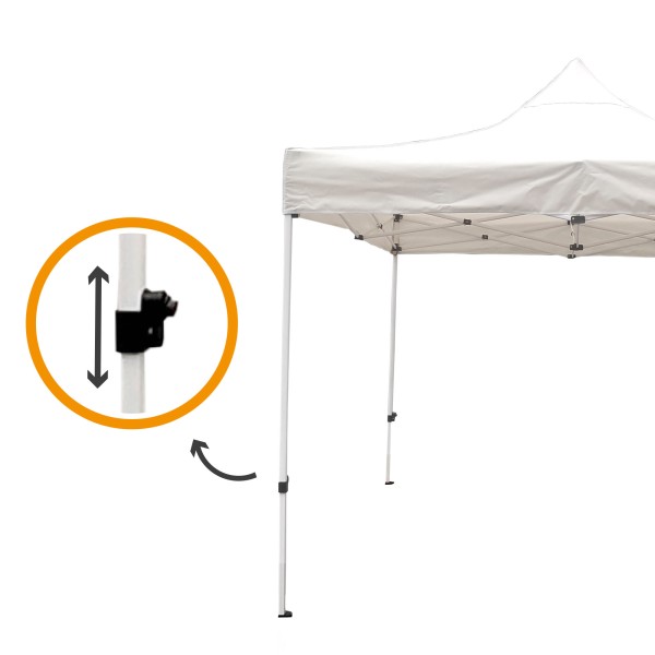 Gazebo dobrável e regulável em altura em branco | Distria