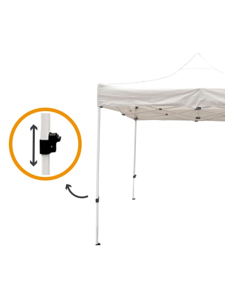 Gazebo dobrável e regulável em altura em branco | Distria
