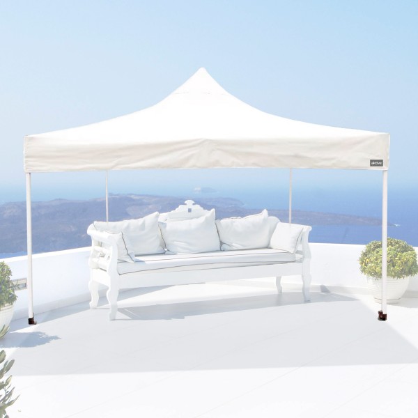 Gazebo dobrável e regulável em altura em branco | Distria