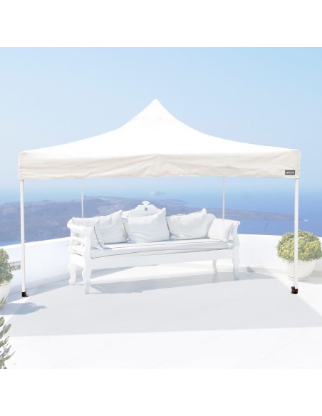 Gazebo dobrável e regulável em altura em branco | Distria