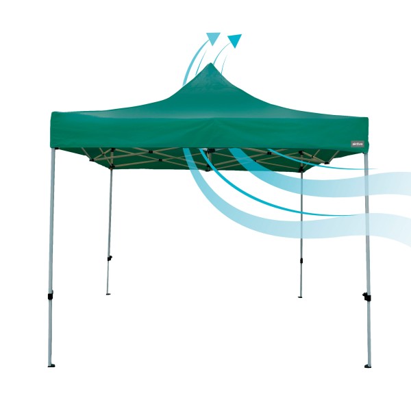 Gazebo verde dobrável, ajustável em altura | Distria