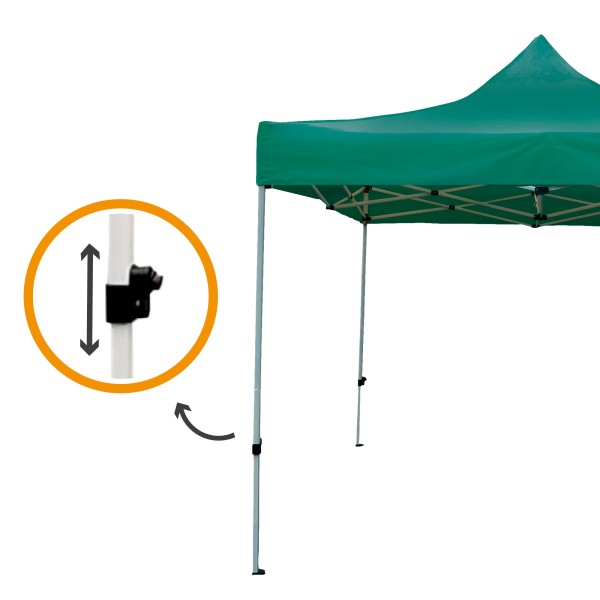 Gazebo verde dobrável, ajustável em altura | Distria
