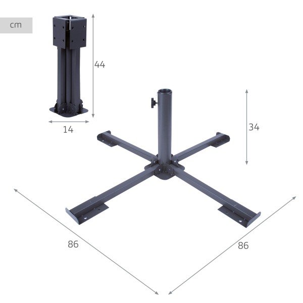 Base parasol plegable - Aktive Garden | Distria