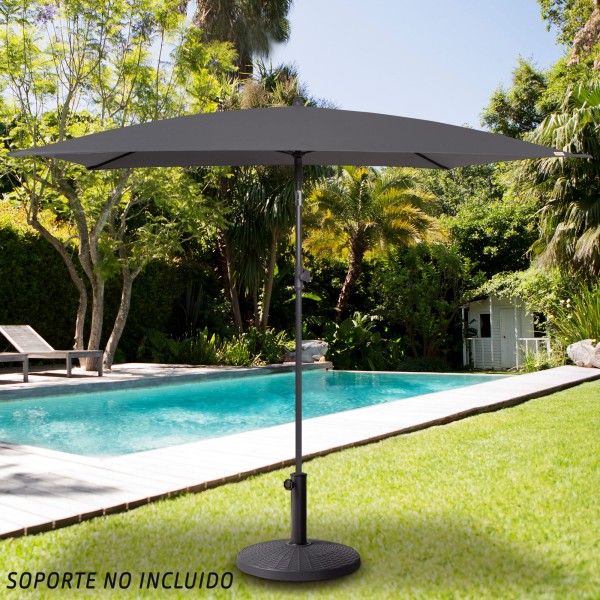 Guarda-sol retangular com proteção UV30 antracite | Distria