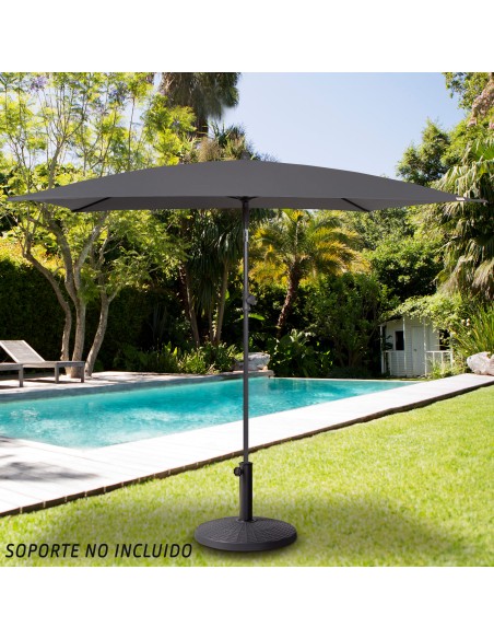 Guarda-sol retangular com proteção UV30 antracite | Distria