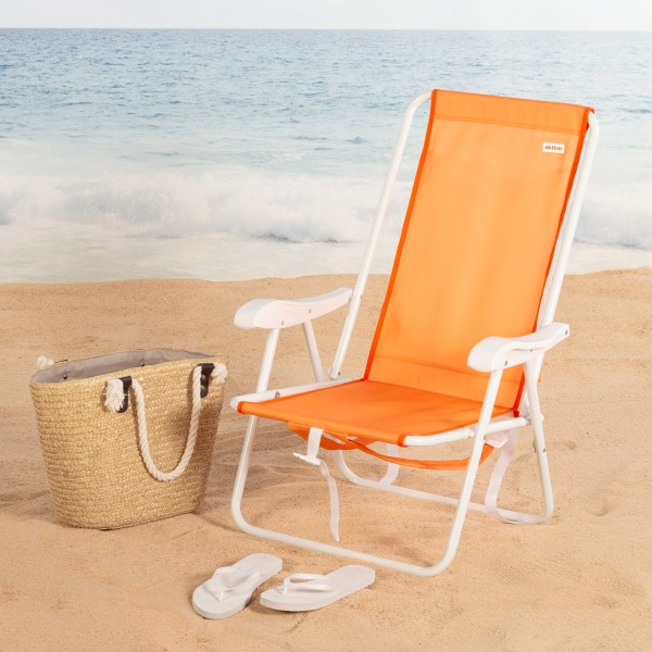 Cadeira de praia dobrável com encosto alto e mochila Aktive | Distria