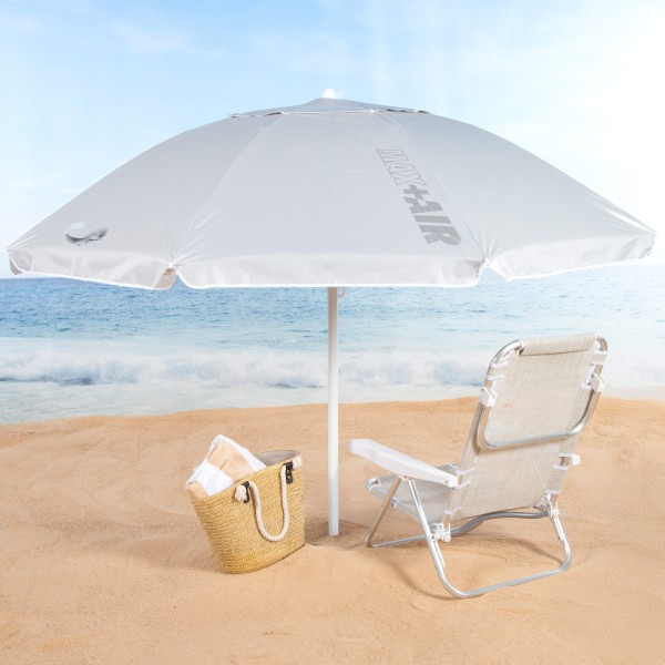 Guarda-sol de praia cinzento D220 cm UV50 Aktive | Distria