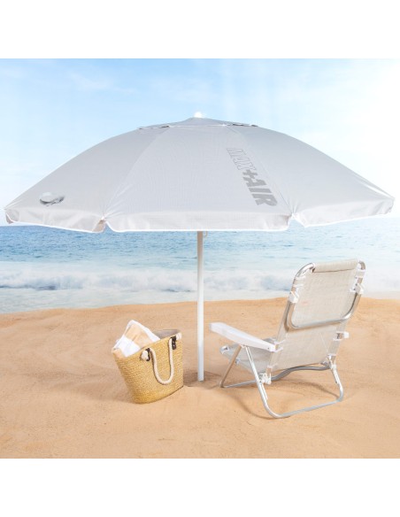 Guarda-sol de praia cinzento D220 cm UV50 Aktive | Distria