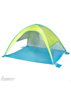 Tenda corta-vento de praia verde e azul com UV50 Aktive | Distria