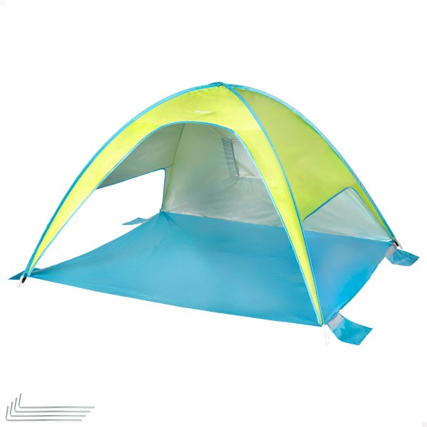 Tenda corta-vento de praia verde e azul com UV50 Aktive | Distria