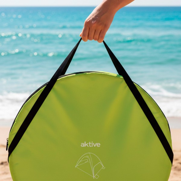 Tenda corta-vento de praia verde e azul com UV50 Aktive | Distria