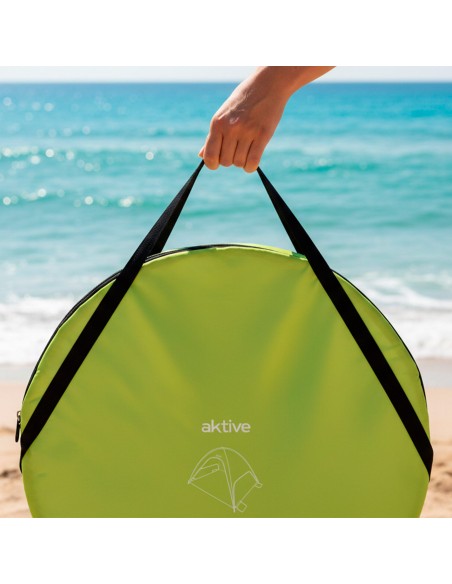 Tenda corta-vento de praia verde e azul com UV50 Aktive | Distria